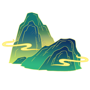 中国风 山 渐变 山元素 国潮