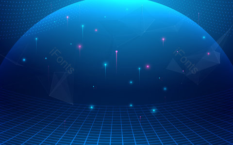 蓝色背景 科技背景 科技感 未来风 光束 光源 网格