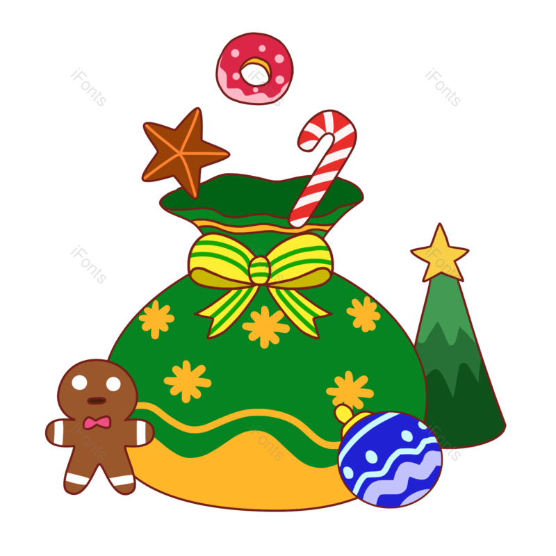 饼干图片,糖果元素,礼物PNG,圣诞节免抠素材