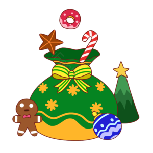 圣诞节 圣诞袋子 糖果 礼物 饼干