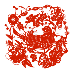 新年 剪纸 窗花 鸟 春节