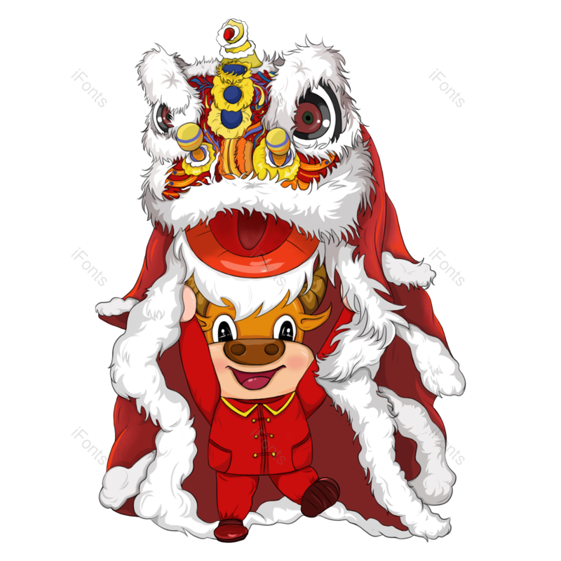 中国风图片,春节元素,狮子头PNG,舞狮免抠素材