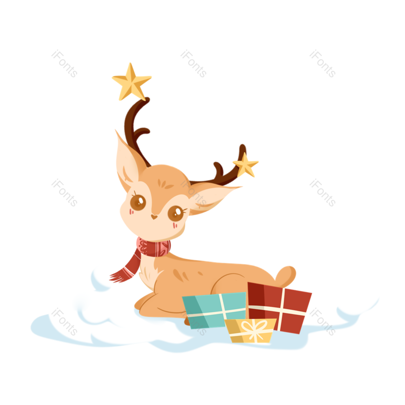 卡通图片,礼盒元素,雪花PNG,下雪免抠素材