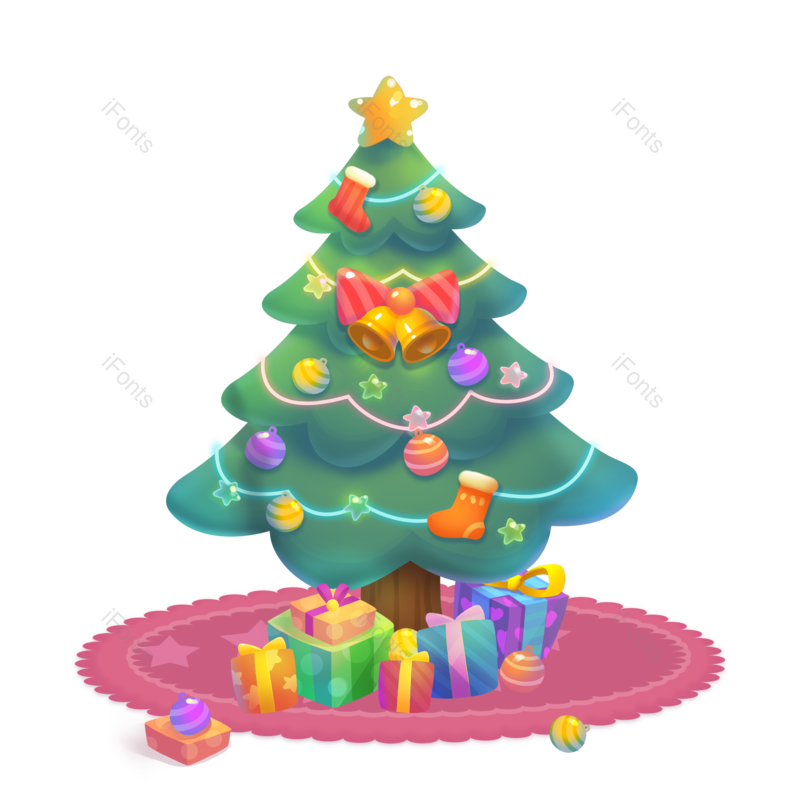 手绘风图片,圣诞礼物元素,圣诞PNG,圣诞节免抠素材