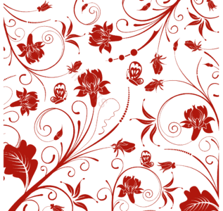 传统 花纹 红色 花朵 底纹 印染纹理