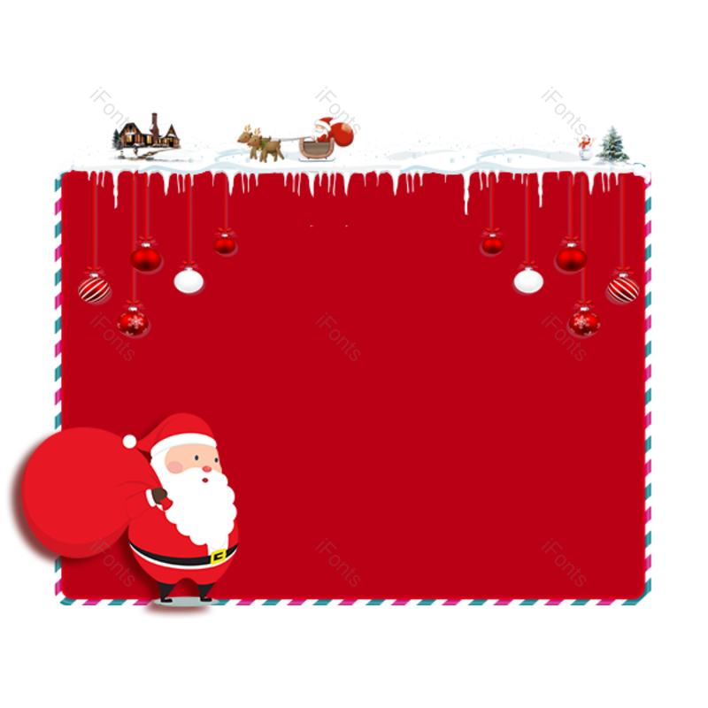 边框图片,元素元素,圣诞老人PNG,礼物免抠素材