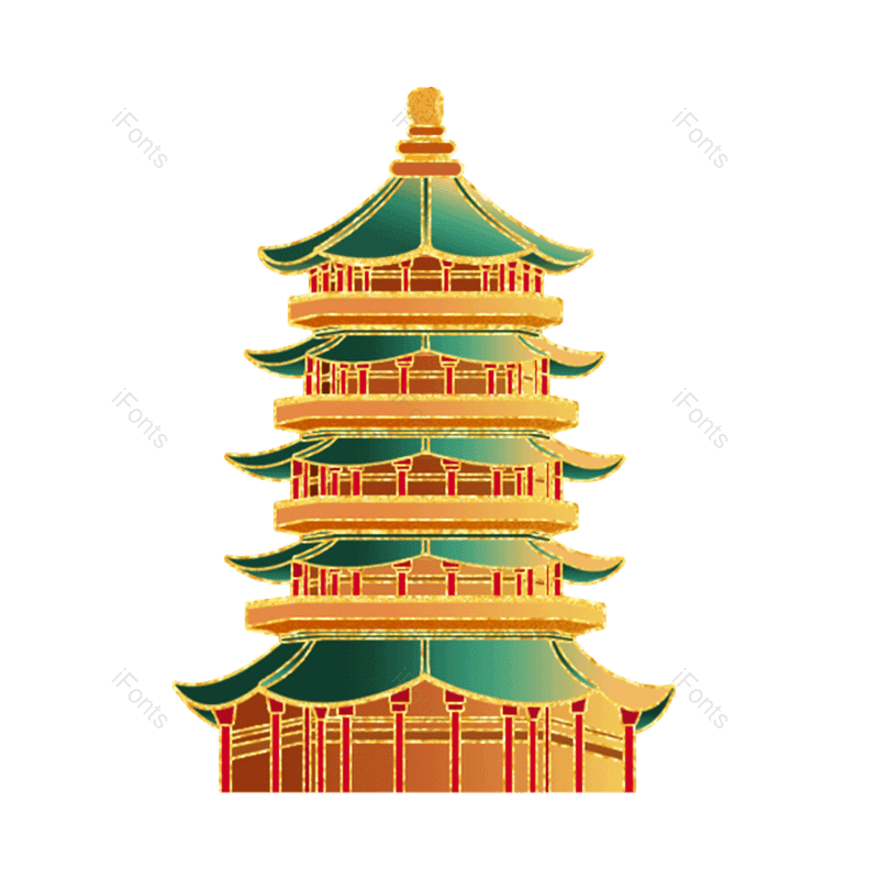 传统图片,插画元素,过年PNG,建筑免抠素材