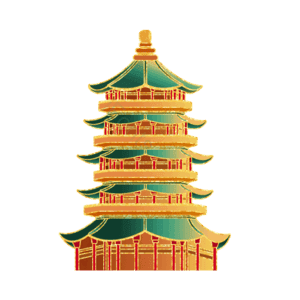 过年 插画 大气 传统 png 国潮 建筑 楼