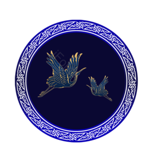 国潮 蓝色 圆盘