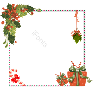 圣诞节 边款 礼盒 装饰 松花