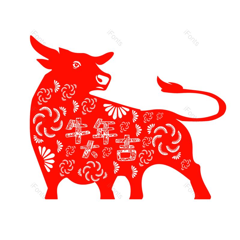 剪纸风格图片,新年元素,红色喜庆PNG,免抠素材