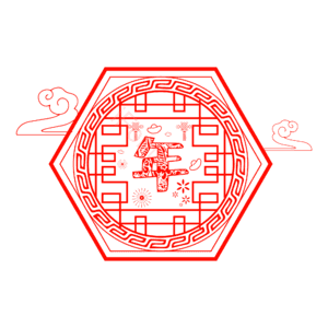 新年 传统 剪纸风格 红色 喜庆 元素 小年