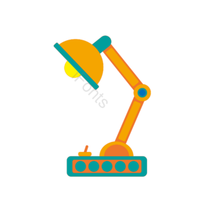 橙色 台灯 灯 卡通 矢量 AI