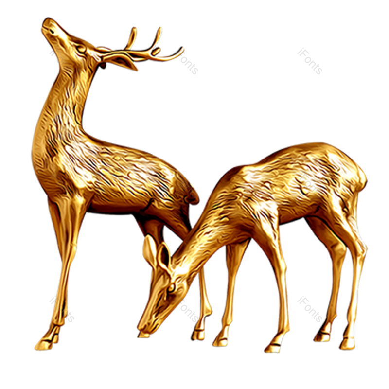动物图片,金色元素,PNG,免抠素材