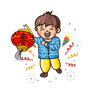 新年 打灯笼 小童 喜庆 春节