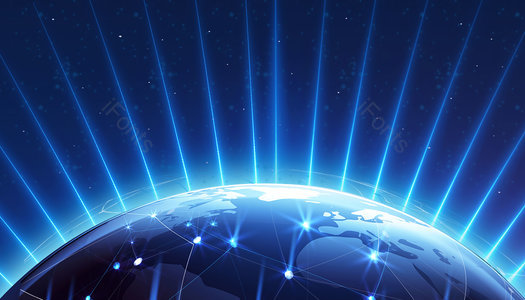 科技炫酷 地球 光线 光 星空 蓝色星空