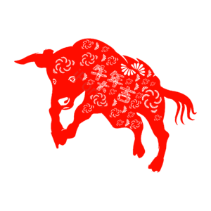 新年 生肖牛 春节 剪纸风格 红色喜庆 新春 牛年