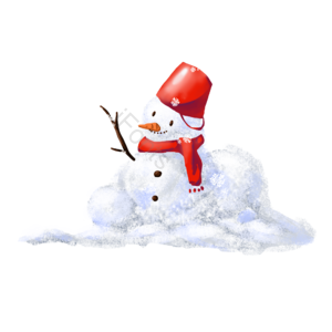 冬天 雪人 卡通 手绘