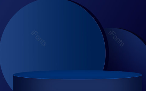 简约 大气 质感 蓝色圆形 空间背景