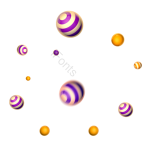 小球 紫色 圆球 金色球 漂浮