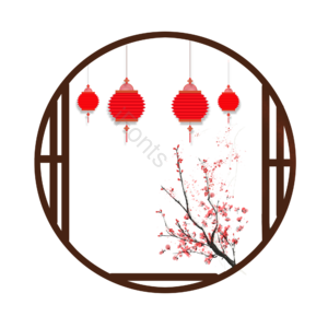 窗户 古典 灯笼 梅花 剪纸