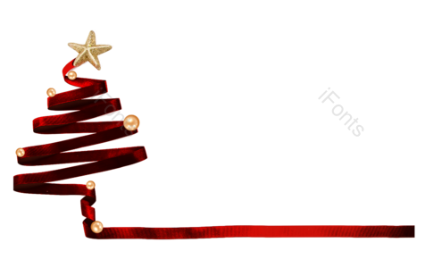 圣诞 缎带 红色 圣诞树 png 双旦