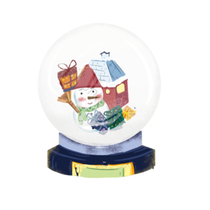 手绘 卡通 圣诞节 圣诞 水晶球 圣诞节元素