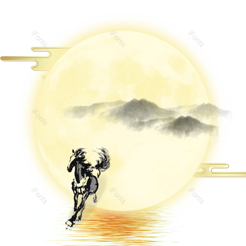 月亮图片,黄色元素,PNG,免抠素材