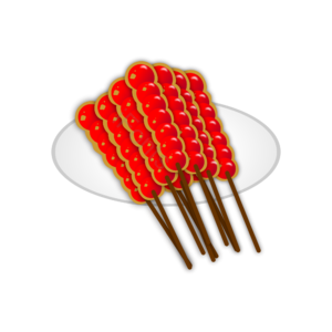 新年美食 新年气氛 糖葫芦 矢量手绘 一盘糖葫芦