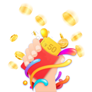 渐变流体 时尚 渐变 金融 插画 金币 卡通手 红包
