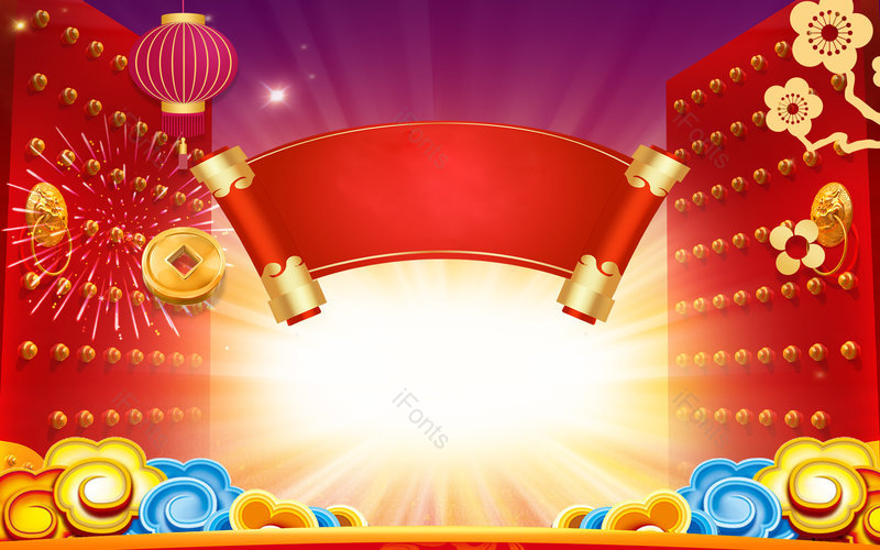 新年春节节假日年货节古风国潮风格海报背景图片,插画/手绘图，插画/手绘图库，插画/手绘图下载,插画/手绘