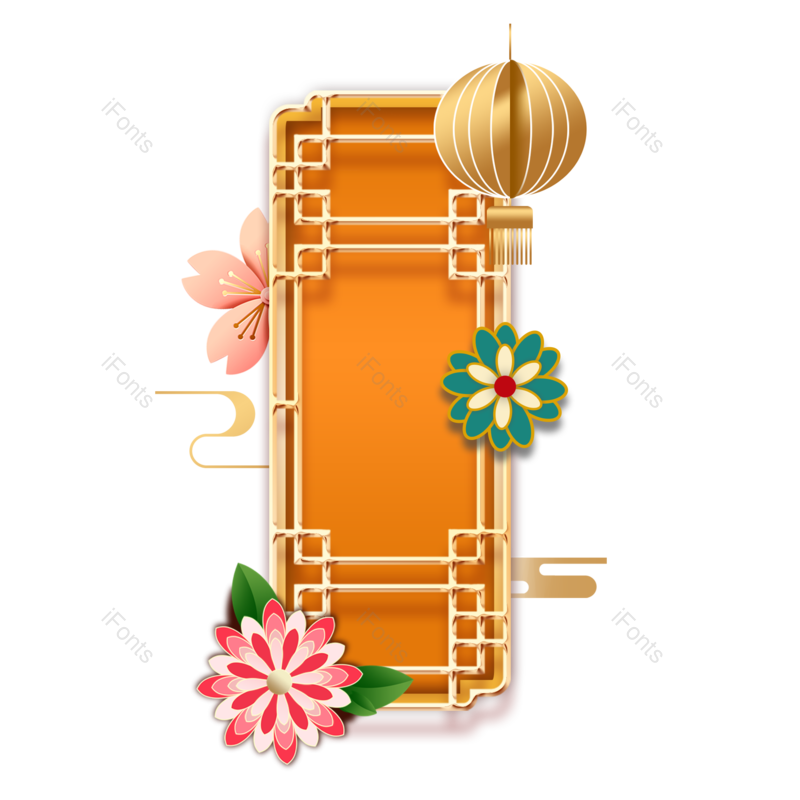 边框图片,祥云元素,中国风PNG,文本框免抠素材