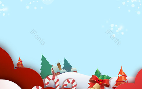 圣诞节 蓝色背景 平安夜 感恩节 树叶 铃铛 光斑 圣诞树