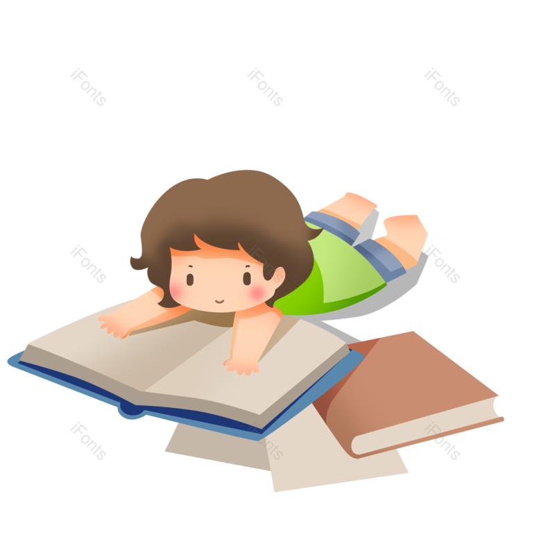 元素图片,学习元素,小男孩PNG,手绘免抠素材