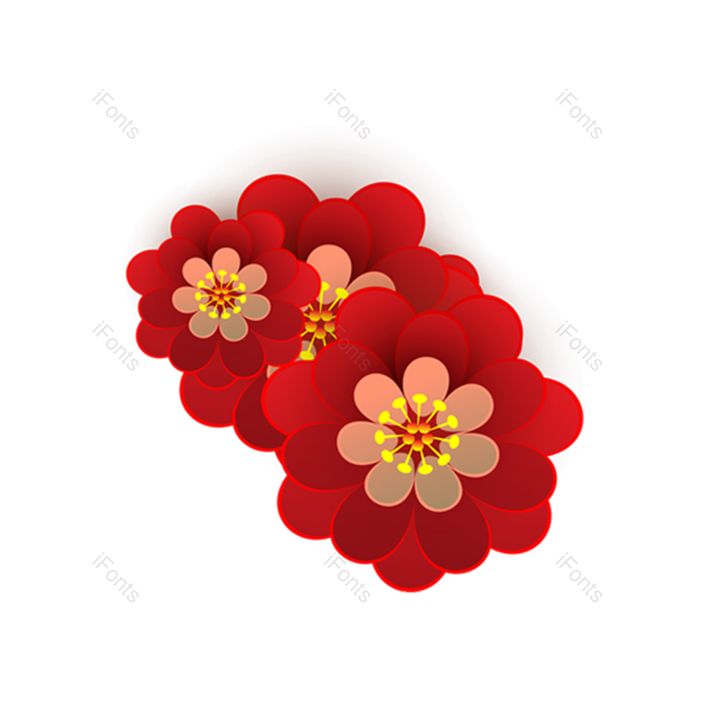 年货节图片,春节元素元素,梅花PNG,红色元素免抠素材