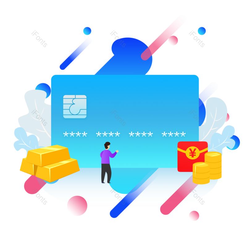 金融图片,金条元素,插画PNG,卡通小人免抠素材