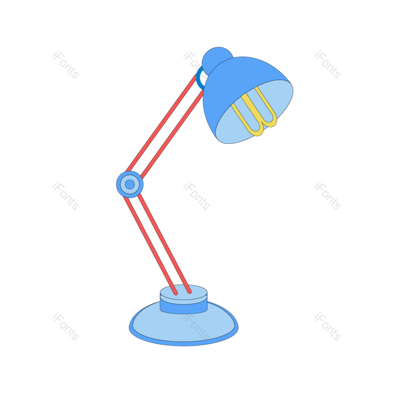 卡通图片,蓝色元素,灯泡PNG,红色免抠素材