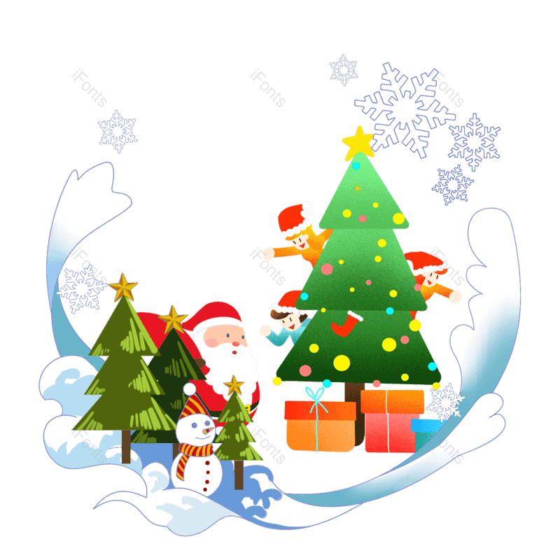 简约图片,圣诞老人元素,圣诞礼物PNG,大气免抠素材