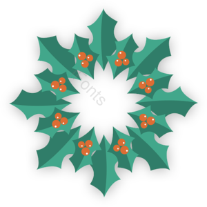 卡通 红色 装点 花圈 圣诞节 绿色