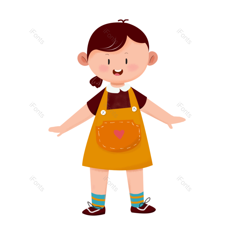 卡通图片,清新元素,儿童PNG,小女孩免抠素材