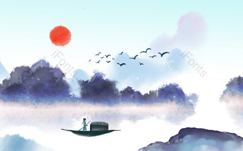 古风背景 石墨山水背景 水墨背景 山水背景 中国风背景