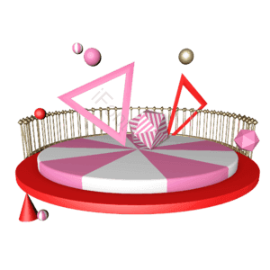 C4D 立体舞台 双十二 1212 电商节 红色舞台 背景 3d立体插画