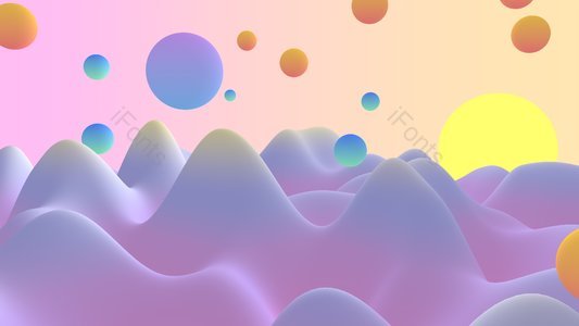 梦幻 渐变 空间感 粉嫩 C4D 渲染 海报背景