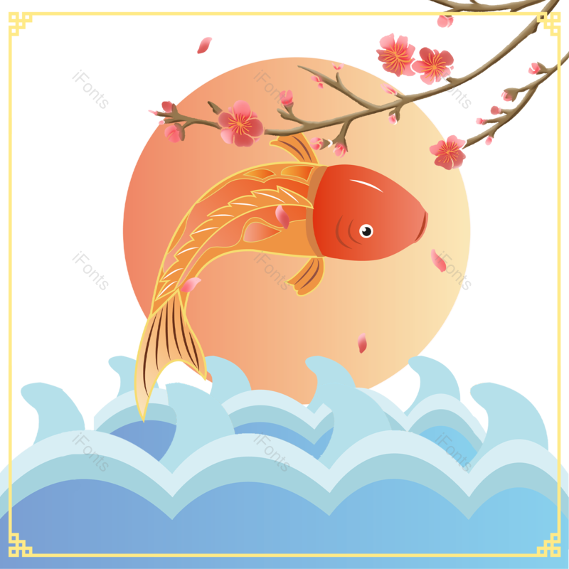 中国风图片,插画元素,树枝PNG,春季免抠素材