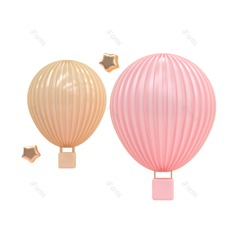 节日装饰图片,热气球元素,简约PNG,气球免抠素材