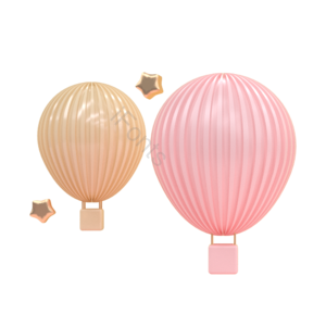 C4D 热气球 气球 免扣 免扣元素 免扣热气球 png 节日装饰