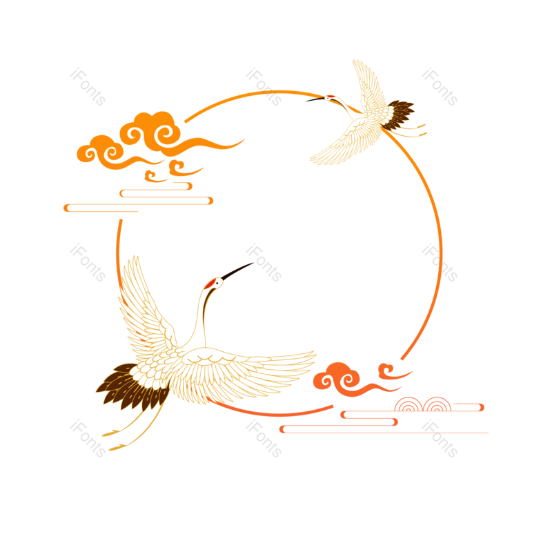 装饰图片,祥云元素,春节PNG,仙鹤免抠素材
