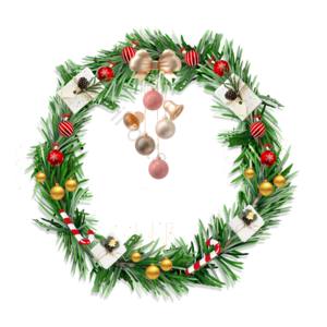 圣诞 圣诞元素 花环 圣诞花环 花环PNG 免扣元素 礼物 铃铛