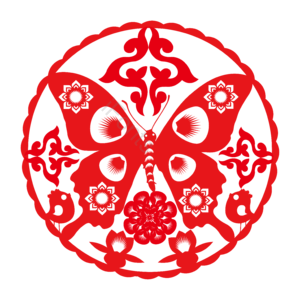 蝴蝶 剪纸 中国风 手绘 矢量图 喜庆