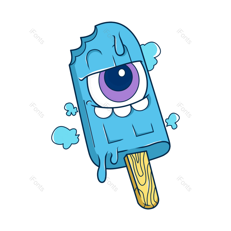 卡通图片,蓝色元素,雪糕PNG,免抠素材